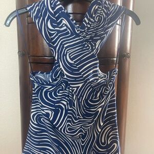 The Limited Blue and White Patterned Dress